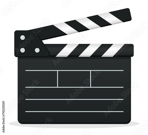 cinema or movie clapperboard isolated