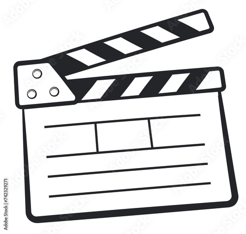 cinema or movie clapperboard isolated