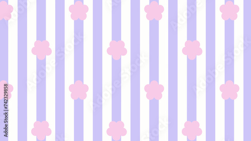 Nostalgic wind background of a flower and the stripe　⑤