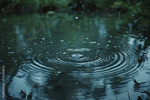 Rain drop on water surface © Fabio