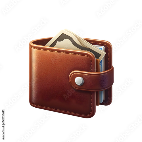 Wallet icon isolated on transparent background 