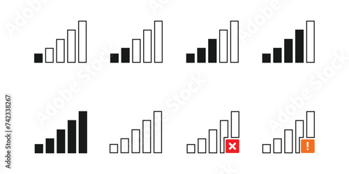 signal set icon, simple design, various for graphic needs, vector eps 10