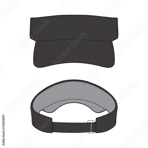 Sun Visor Flat Sketch Vector Design Illustration