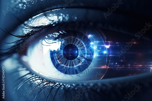 Detailed view of a digital eye