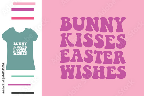 Bunny kisses easter wishes t shirt design 