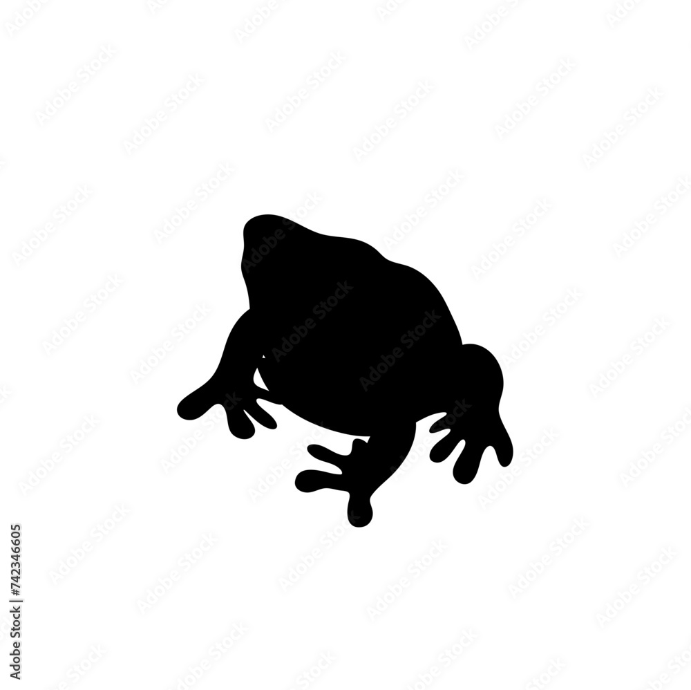 Fototapeta premium Frog silhouette illustration 