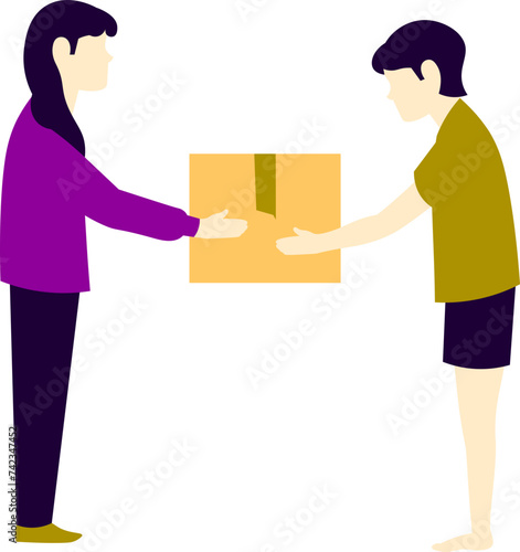 Poor Boy Receive Donation Box