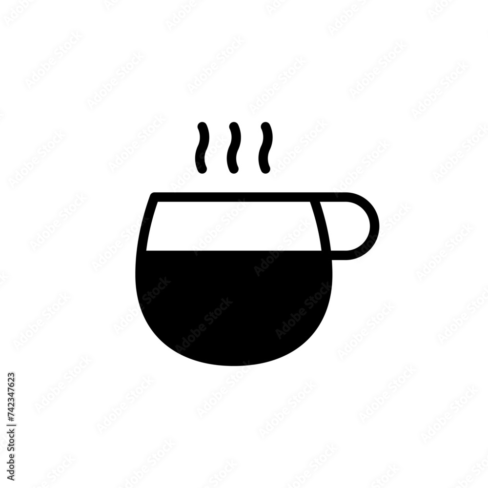 Coffee cup icon template. Vector hot mug logo background. Modern cafe symbol illustration Flat drink concept with steam and smoke Coffee cup icon template. Vector hot mug logo background. Modern cafe symbol illustration Flat drink concept with steam and smoke