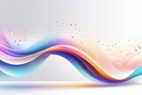 Colorful sound waves, abstract white background, horizontal composition 