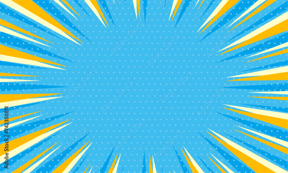 Comic pop art blue abstract background design Comic pop art blue abstract background design