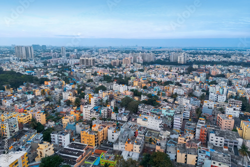 Aerial view of Bengaluru urban area  is one of the fastest-growing cities in the world  According to a report by the Oxford Economics.