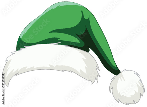 Vector graphic of a traditional Christmas hat.