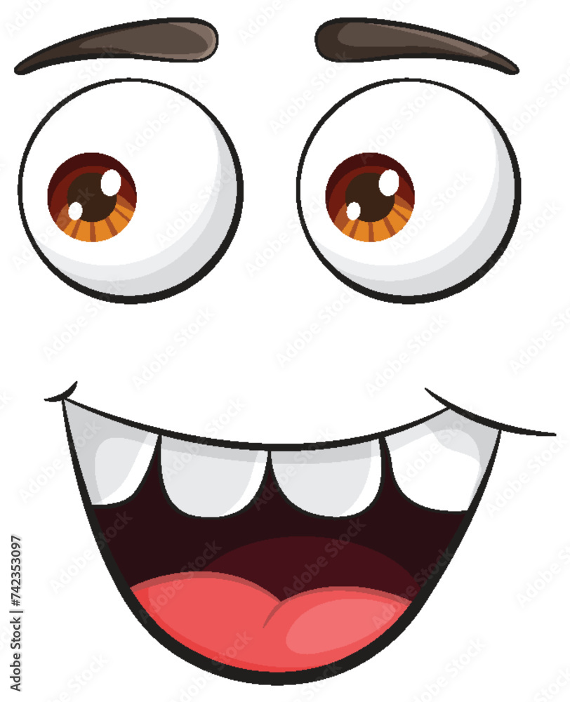 Vector illustration of a happy cartoon face Vector illustration of a happy cartoon face