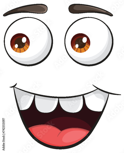 Vector illustration of a happy cartoon face