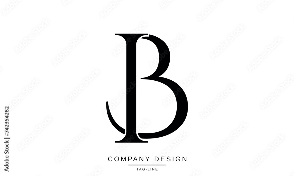 IB, BI Abstract Letters Logo Icon Monogram IB, BI Abstract Letters Logo Icon Monogram
