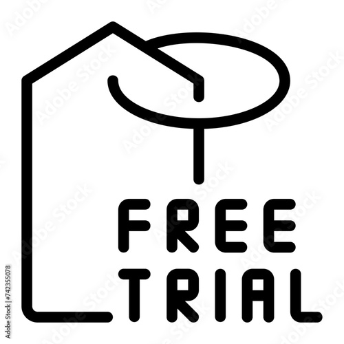 free trial line icon