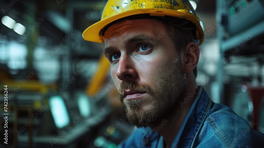Engineers man programming machines to process recycled plastic materials efficiently on the control room background. Engineers man programming machines to process recycled plastic materials efficiently on the control room background.