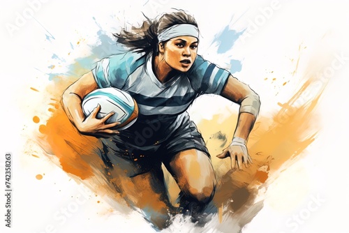 Rugby-playing woman photo