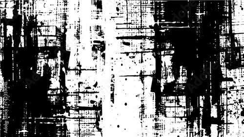 Grunge Black And White Urban Vector Texture Template. Dark Messy Dust Overlay Distress texture Vector. Dust Overlay Distress Grain dirty, poster for your design.