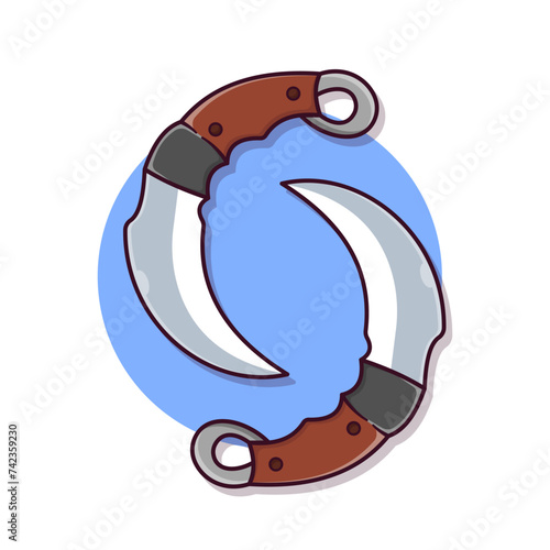 Karambit Knife Vector Illustration, Icon Isolated