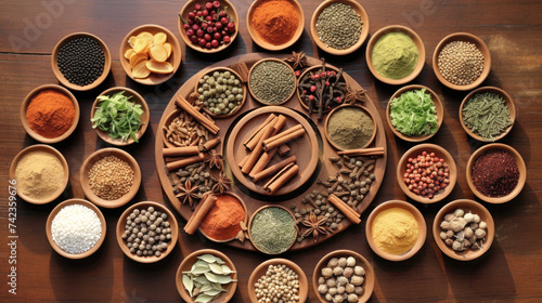 Assorted Spices in Bowls, A Flavorful Collection for Cooking