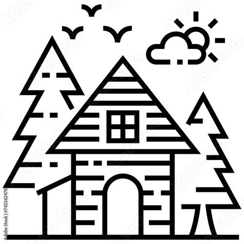 Cottage line icon vector  photo