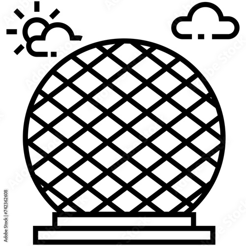 Montreal biosphere line icon vector 