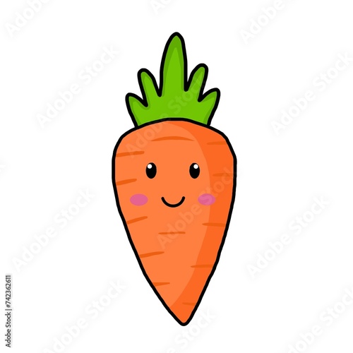 cartoon image of a cute orange carrot