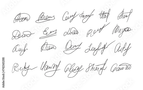 Collection of handwritten signatures.