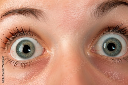 A close-up of a person's eyes with dilated pupils emphasizing the visual effects associated with psychedelic or trippy experiences. 