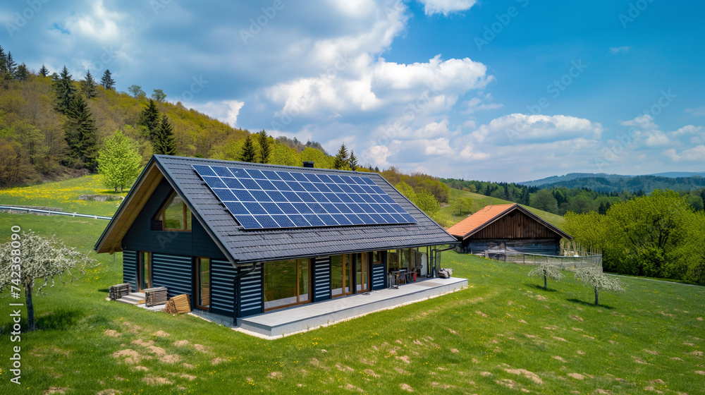 New solar panels on a private house. New solar panels on a private house.