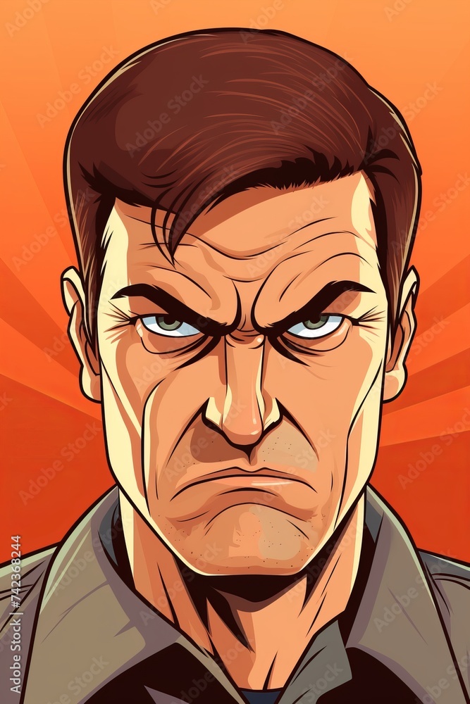 A cartoon of a man with a smirk on his face, looking mischievous and confident, possibly up to no good A cartoon of a man with a smirk on his face, looking mischievous and confident, possibly up to no good