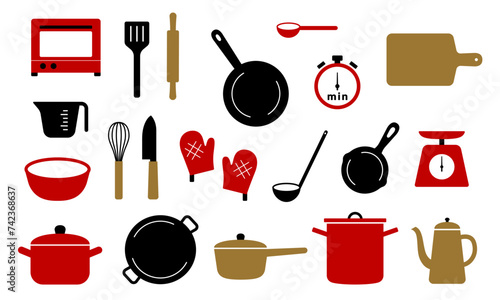 キッチン用品,調理用品,キッチンツールのイラストセット_ Kitchen Tools