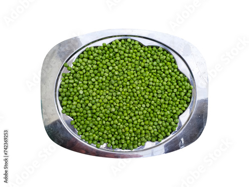 Картината върху платно Top view of Pease in a Silver Tray