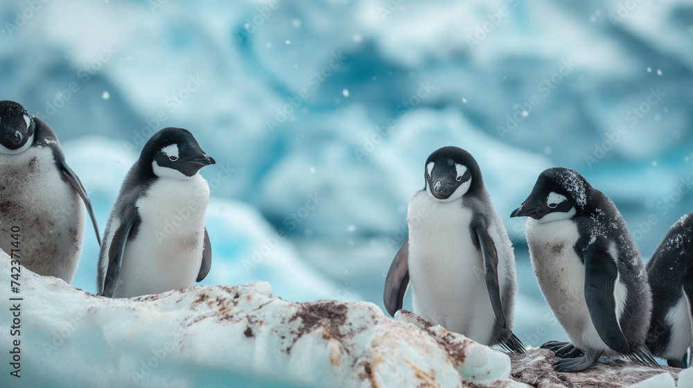 Obraz premium Penguins in Antarctica.