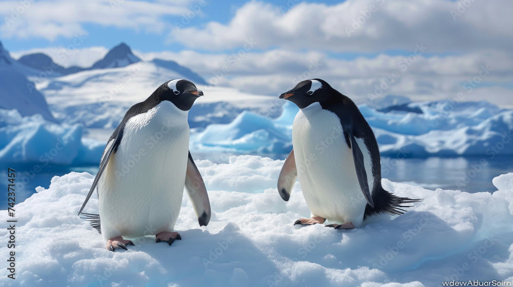 Penguins in Antarctica.