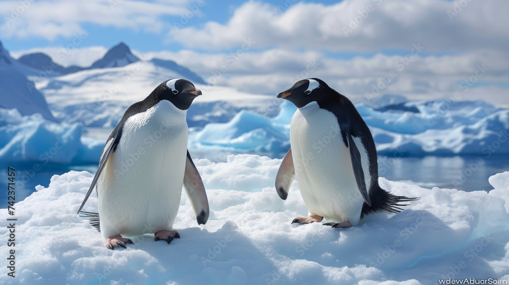 Fototapeta premium Penguins in Antarctica.
