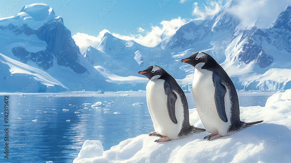 Penguins in Antarctica.