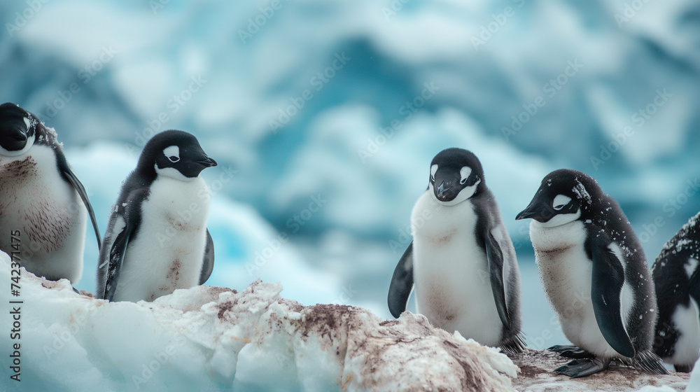Obraz premium Penguins in Antarctica.