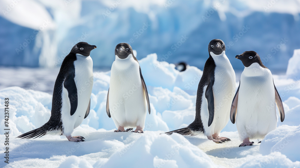 Obraz premium Penguins in Antarctica.