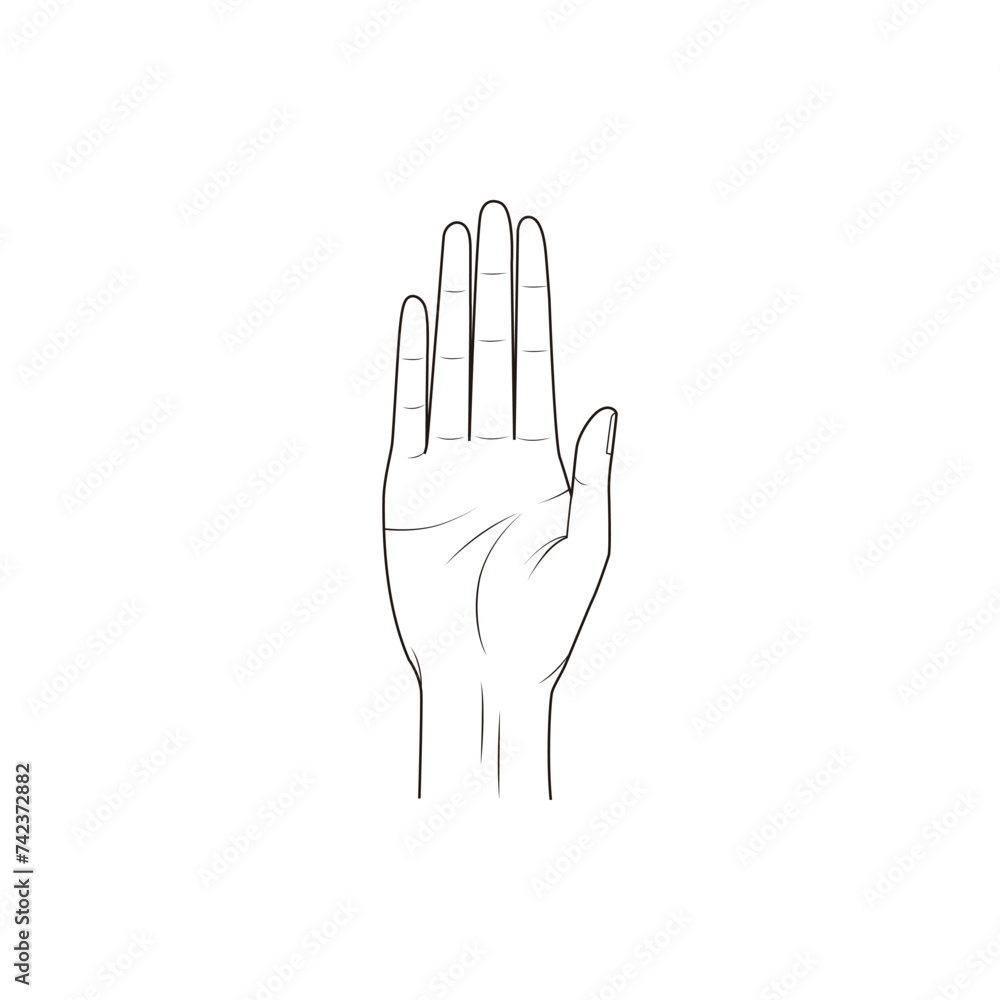 Obraz premium Hand Gesture Fashion Illustration Series Flat Sketch Vector Design