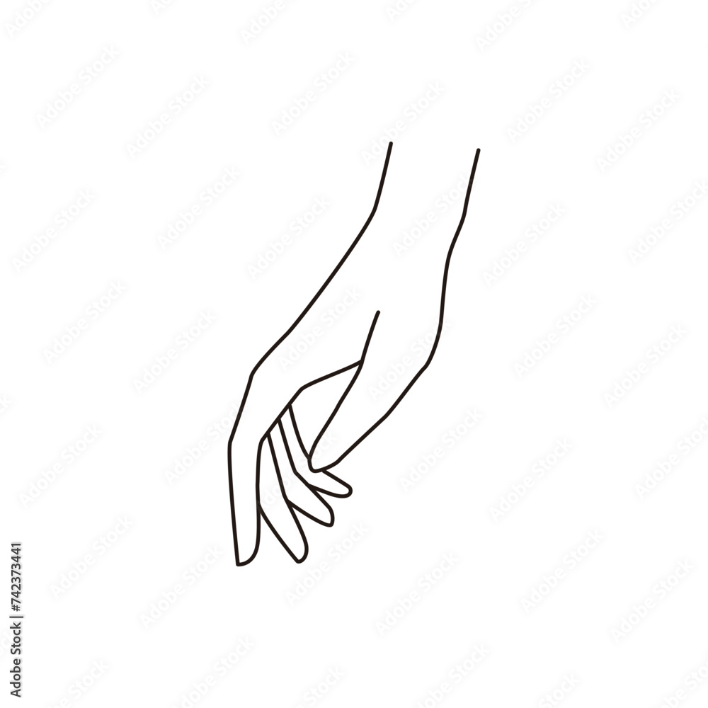 Hand Gesture Fashion Illustration Series Flat Sketch Vector Design Hand Gesture Fashion Illustration Series Flat Sketch Vector Design