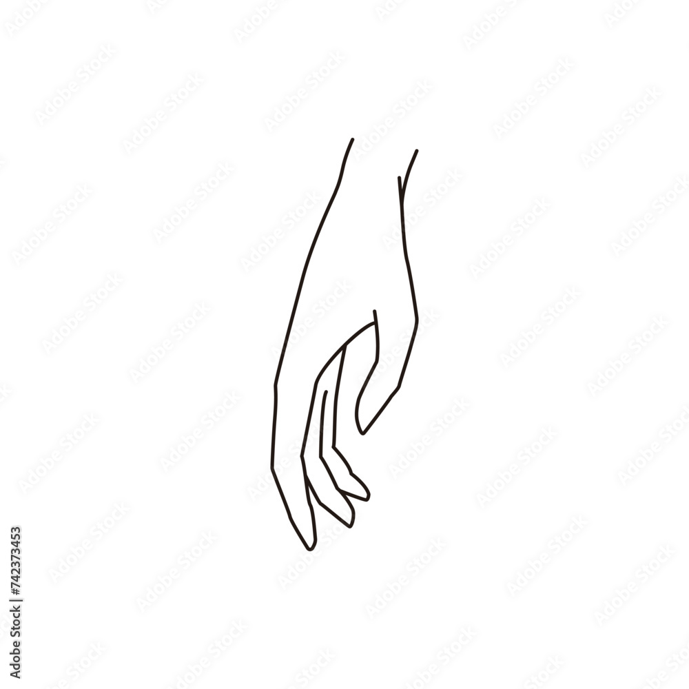 Hand Gesture Fashion Illustration Series Flat Sketch Vector Design Hand Gesture Fashion Illustration Series Flat Sketch Vector Design