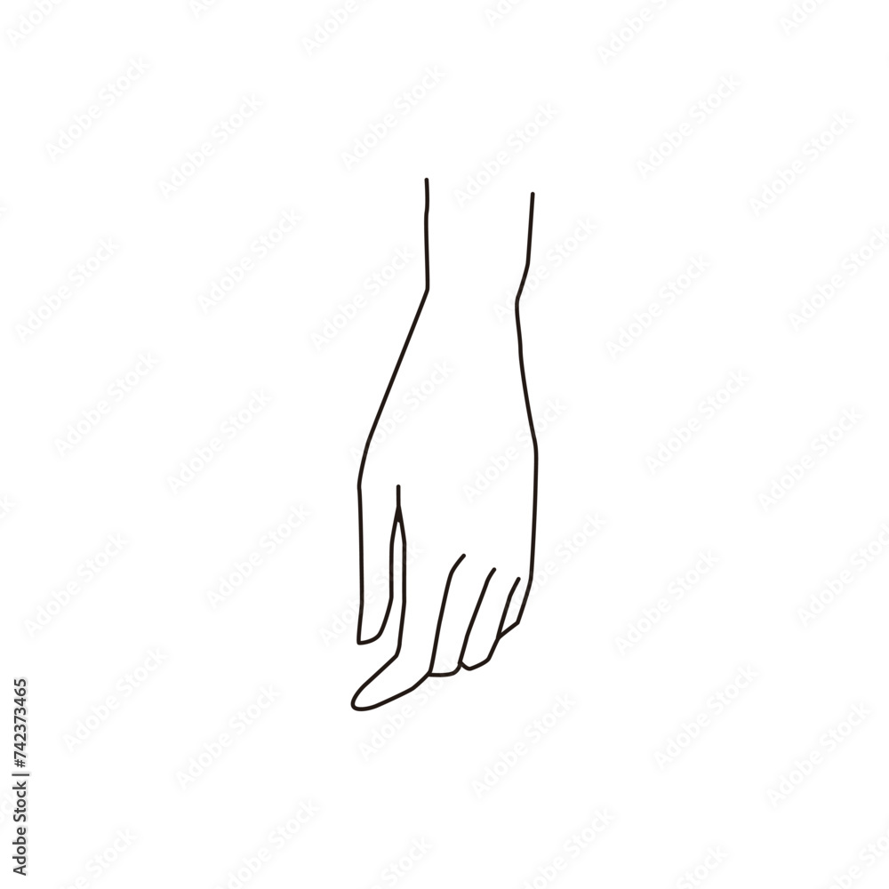 Hand Gesture Fashion Illustration Series Flat Sketch Vector Design Hand Gesture Fashion Illustration Series Flat Sketch Vector Design