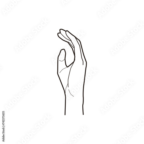 Foto Hand Gesture Fashion Illustration Series Flat Sketch Vector Design