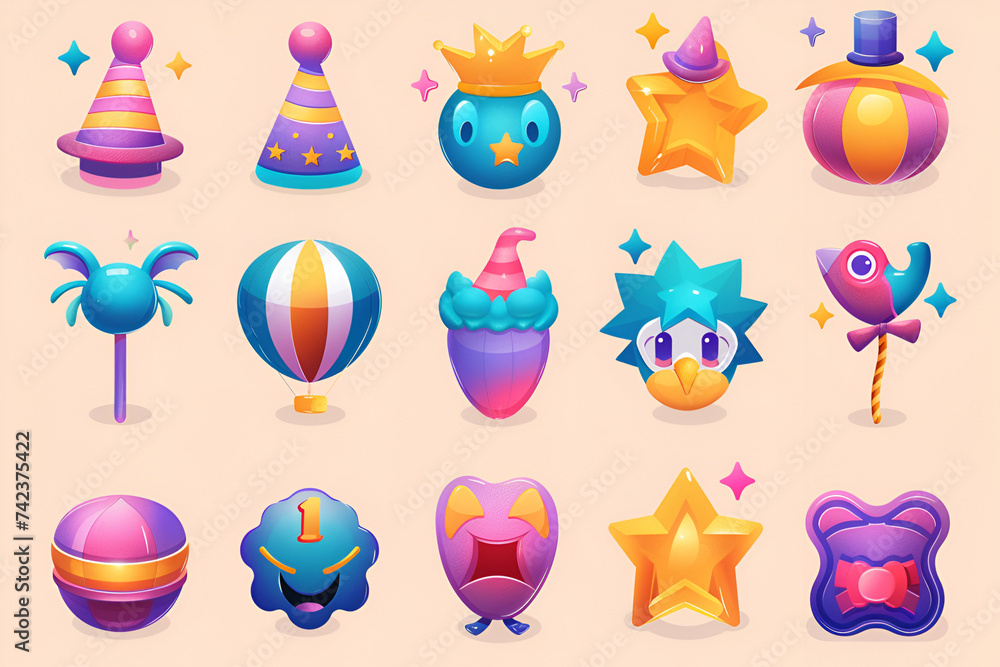 April fools day icons set April fools day icons set