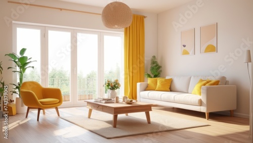 modern bright minimalistic cozy interior