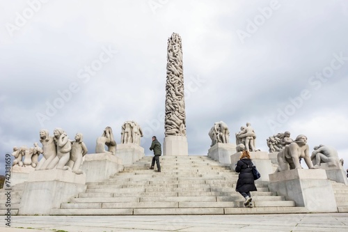 Column of bodies statue in Vigeland park in Oslo, Norway