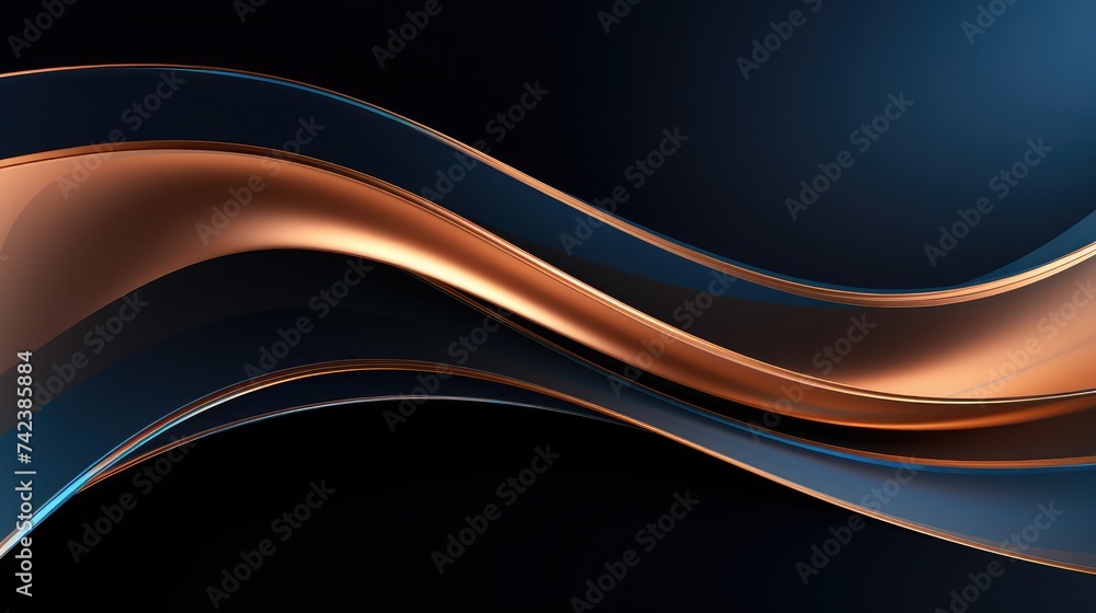 Copper curve on a dark blue background vector Copper curve on a dark blue background vector