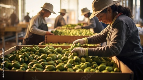Farmers pack the highest grade Hass avocados into boxes ready to export overseas.